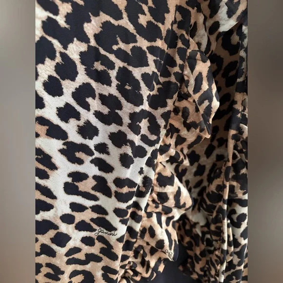 Ganni Leopard Ruffle Wrap Skirt - Picture 8 of 9